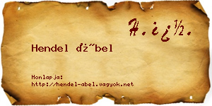 Hendel Ábel névjegykártya